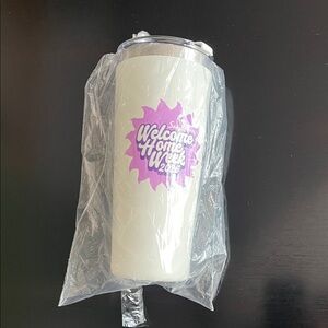 Sandals Resort White Tumbler with Purple Design
